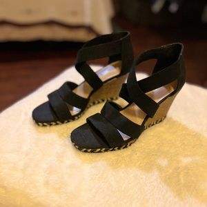 Kelly & Katie Black Espadrille Wedges